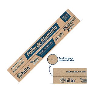 Folha de Alumínio p/ proteção de alimentos Rolo 30 cm X 100 m Billa