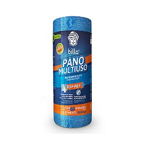 Pano multiuso Azul p/ limpeza de superfícies 35g/m² Rolo c/ 60 un 30x50cm 30m Billa