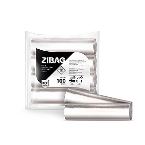 Saco p/ lixo Hospitalar 110L Branco Extra Reforçado Rolo Fundo Reto 100pçs 100x80cm Zibag