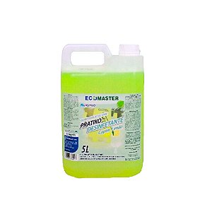 Limpeza Geral Ecomaster Pratiko Limpador Capim Limão Detergente Uso Geral p/ remoção Sujidades Difíceis Superfícies 5L