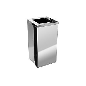 Lixeira 100L em Aço Inox Quadrada c/ Aro 70cm x 40,8cm JSN ref. QI6