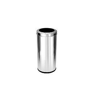 Lixeira 22L em Aço Inox Redonda c/ Aro 51,5cm x 24,3cm JSN ref.C32