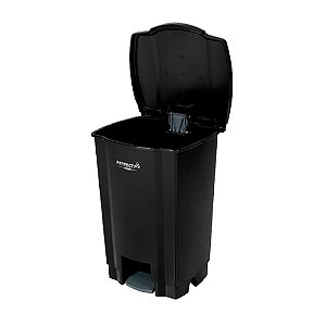 Lixeira 100L Preta c/pedal Med. 50x49x84cm  Perfect Ref. 972962