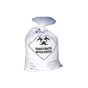 Saco p/ lixo Hospitalar 110L Branco Extra Reforçado Almofada Fundo Reto 100pçs 100x80cm Versatta