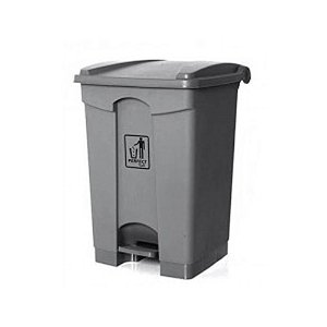 Lixeira 50L Cinza c/pedal e Tampa Articulada 60cmx44cmx40cm Perfect - Ref. 972245