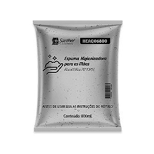 Refil Álcool Espuma p/ Mãos Quartz Bag 800ml HEAQ06800
