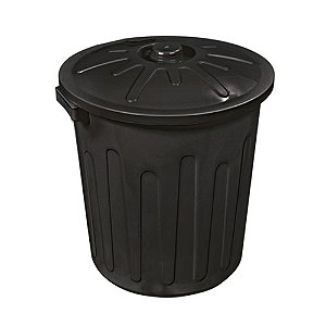 Cesto Preto 30L c/ Tampa 38x44 cm Arqplast Ref. CF30PT