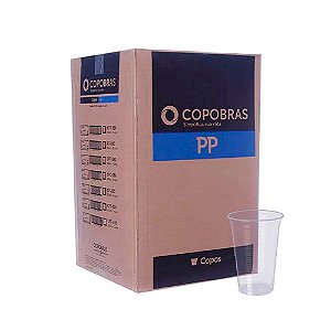 Copo de plástico PP transparente p/ água 150ml pacote c/ 100 un Copobrás