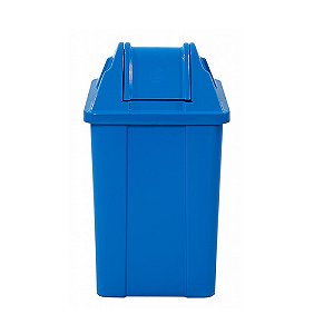 Lixeira Plástica 60L Quadrada Azul c/ Tampa Vai-Vem 72cm x 37cm x 37cm JSN ref. Q60A