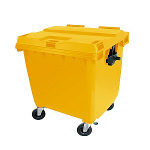 Contentor 1000L Amarelo c/ 4 rodas s/pedal 129cm x 138cm x 104cm JSN ref. C1000AM