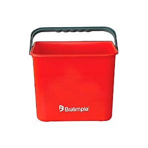 Balde Plástico Vermelho c/ Alça 4L Bralimpia ref. BA04VM