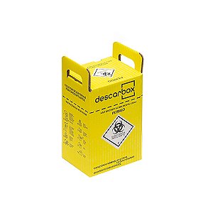 Coletor 3L de papelão p/ resíduos perfurocortantes Premium Descarbox ref. 407