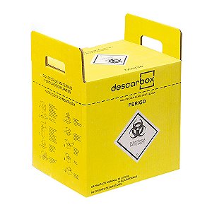 Coletor 20L de papelão p/ resíduos perfurocortantes Premium Descarbox ref. 410