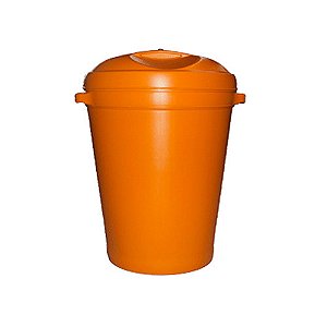 Lixeira 60L Laranja c/ alça e tampa 82cm x 49cm Belosch ref. B2SC-60LA