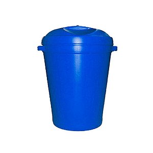 Lixeira 60L Azul c/ alça e tampa 82cm x 49cm Belosch ref. B2SC-60AZ