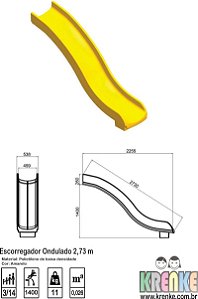 Escorregador Ondulado Krenke 2,35 m