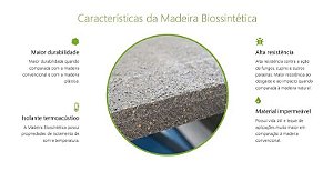 Placa de Madeira Biossintética MBS 102 x 102 x 1,40 cm