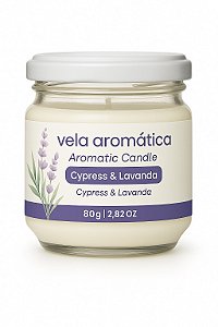 Vela Aromática Cypress e Lavanda 80 gr