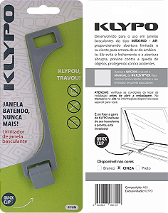KLYPO Limitador e Trava da Abertura de Janela Basculante Cinza 13 cm