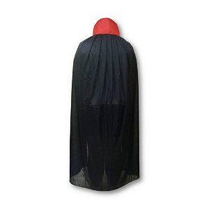 Capa Preta Vampiro / Drácula com Gola Adulto