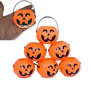 Baldinho Abóbora Halloween Pacote c/ 6 unidades
