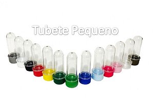 Tubete Acrílico Pequeno c/ Tampa - Pacote c/10 Unidades