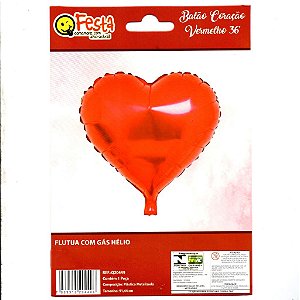 Balão Coração Vermelho Gigante 36" = 91,44cm -QFESTA