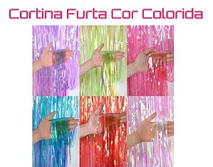 Cortina Metalizada Furta Cor Colorida (Diversas Cores)
