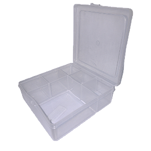 Caixa Organizadora 6 Divisórias 11cm x 11cm x 3,5cm