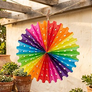 Leque Colorido 50cm Festa Junina