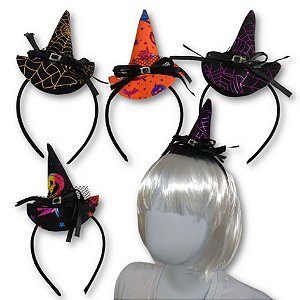 Tiara com Chapéu de Bruxa Carnaval Halloween