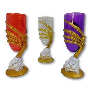 Taça Luxo Mão Caveira Halloween
