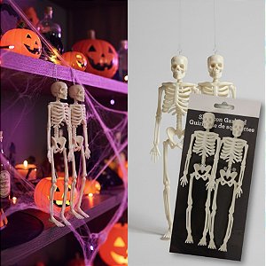 2 unidades Esqueleto Decorativo 17cm Halloween (9373)