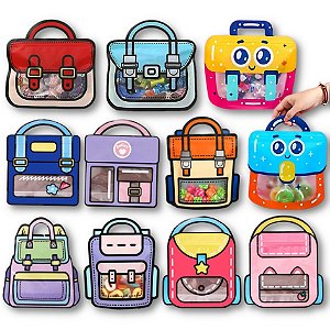 10 unidades Sacola Mochilas para doces e lembrancinhas 18x21cm