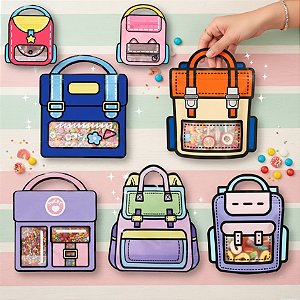 10 unidades Sacola Mochilas para doces e lembrancinhas 18x21cm