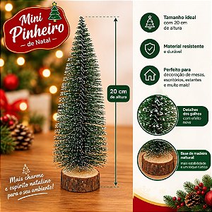 Mini Pinheiro Nevado 20cm Árvore de Natal de Mesa