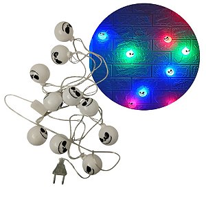 Cordão Led Caveira Jack Halloween Pisca Colorido 110v