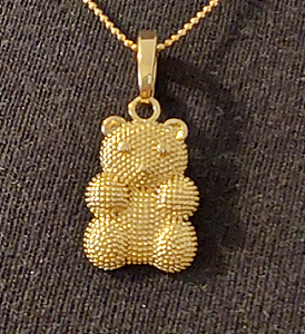 Pingente Ursinho fofo banhado a ouro