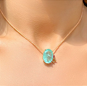 Colar Boho Esmeralda Colombiana Fusion