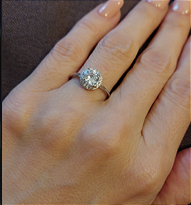 Anel Redondo Solitário -  Prata  -  SP