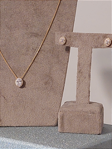 Conjunto Clássico Oval  - colar e brinco ZP