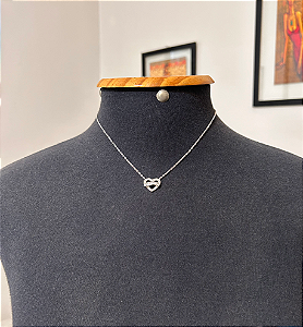 Colar coração brilhante - Prata