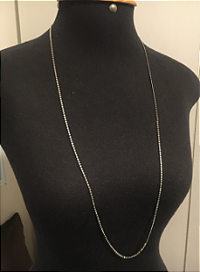 Colar longo chatinho - banhado a rodium  - 90 cm TJ