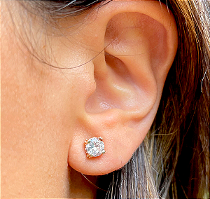 Brinco Solitário Coração - SP