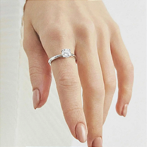 Anel solitário Moissanite - 1ct - ZP