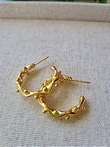 Brinco Argola Bolinha Ouro