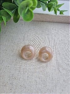 Brinco Resina Redondo Nude