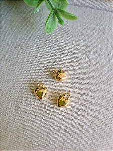 Pingente Coração Mini 9mm Ouro (5un)