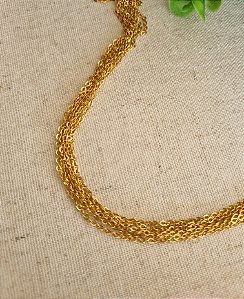 Corrente Elo Português Diamantada Ouro (Metro)