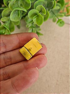 Fecho Imã Retangular 20x12mm Ouro  (un)